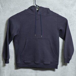 Vintage Nike Center Swoosh Hoodie Mens Medium Navy Blue Pullover Sweatshirt Y2K